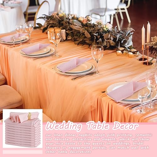 Miniatura 5 de Mixweer Juego de 40 servilletas de cena de lino y algodón a granel de 16 x 16 pulgadas, reutilizables, lavables, suaves en colores pastel,