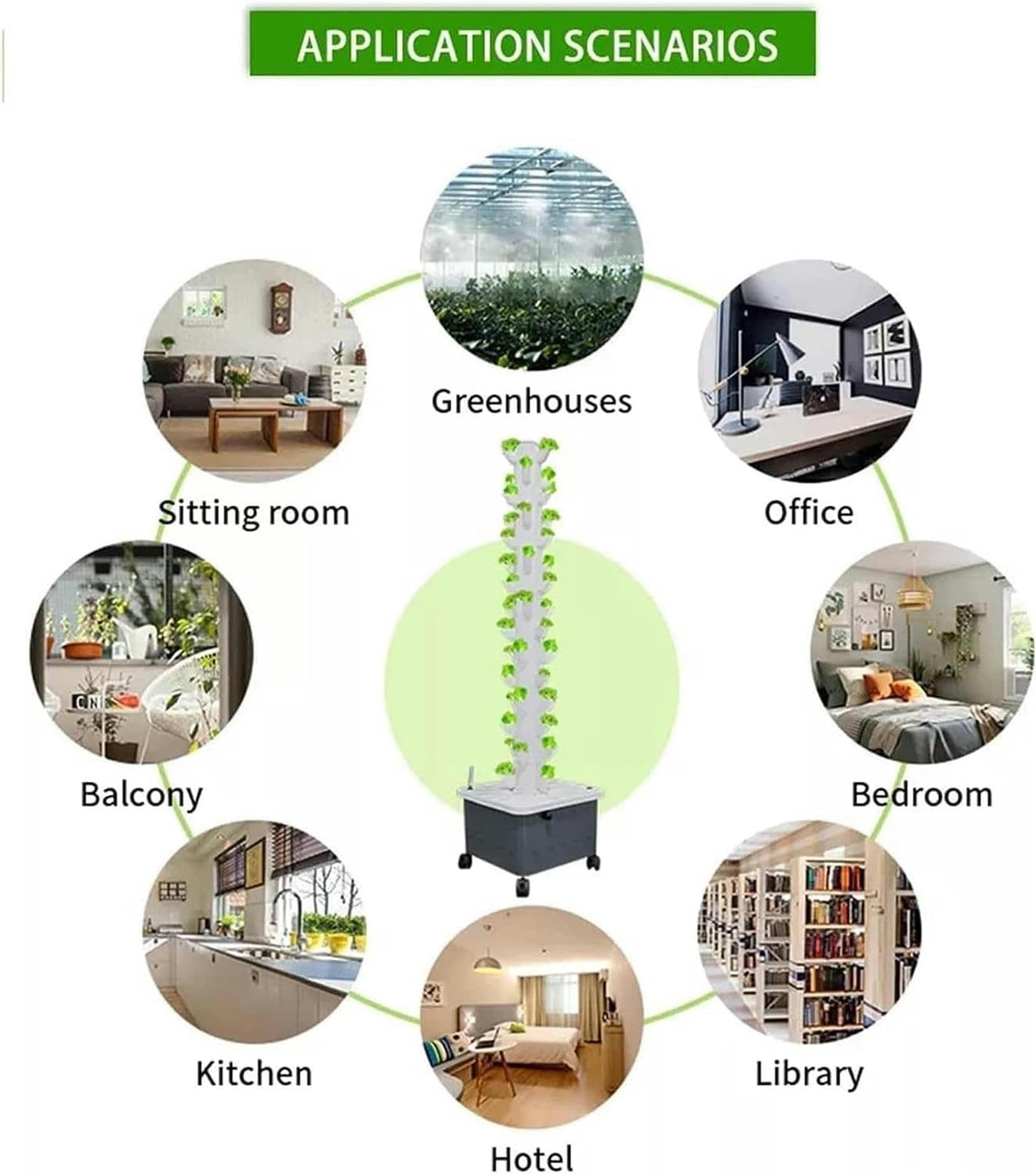 Kits de Cultivo hidropónico, Sistema de Cultivo hidropónico para jardín, Sistema de Cultivo Interior para jardinería, Torre de Cultivo Vertical de 45 Orificios, para jardín de Hierbas fresc