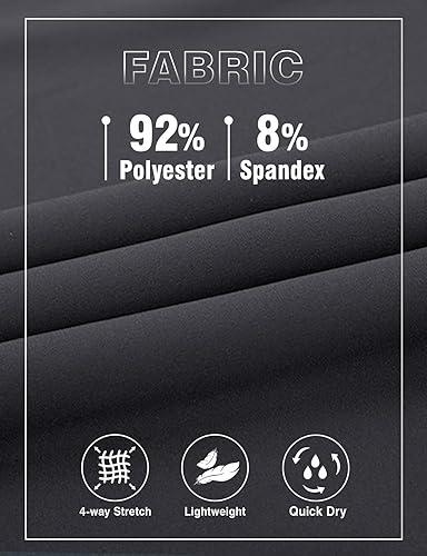 Miniatura 4 de TBMPOY Pantalones de viaje ligeros para hombre, atléticos, para deportes al aire libre, cintura elástica, resistentes al agua, 2 bolsillos