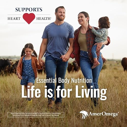 Miniatura 3 de AmerOmega Aceite de pescado triglicérido omega-3 para apoyo a la salud cardíaca, abadejo de lucioperca de Alaska capturado en la naturaleza, de