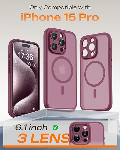 Miniatura 137 de TOCOL Funda magnética para iPhone 15 Pro Max, protección completa mejorada de la cámara, compatible con Magsafe, protección contra caídas, funda