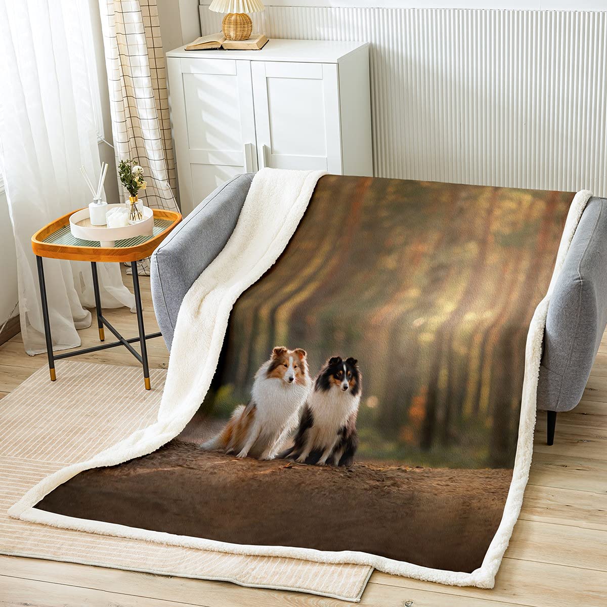 Couverture 3D animal sherpa cadeau doux mignon motif toutou lit