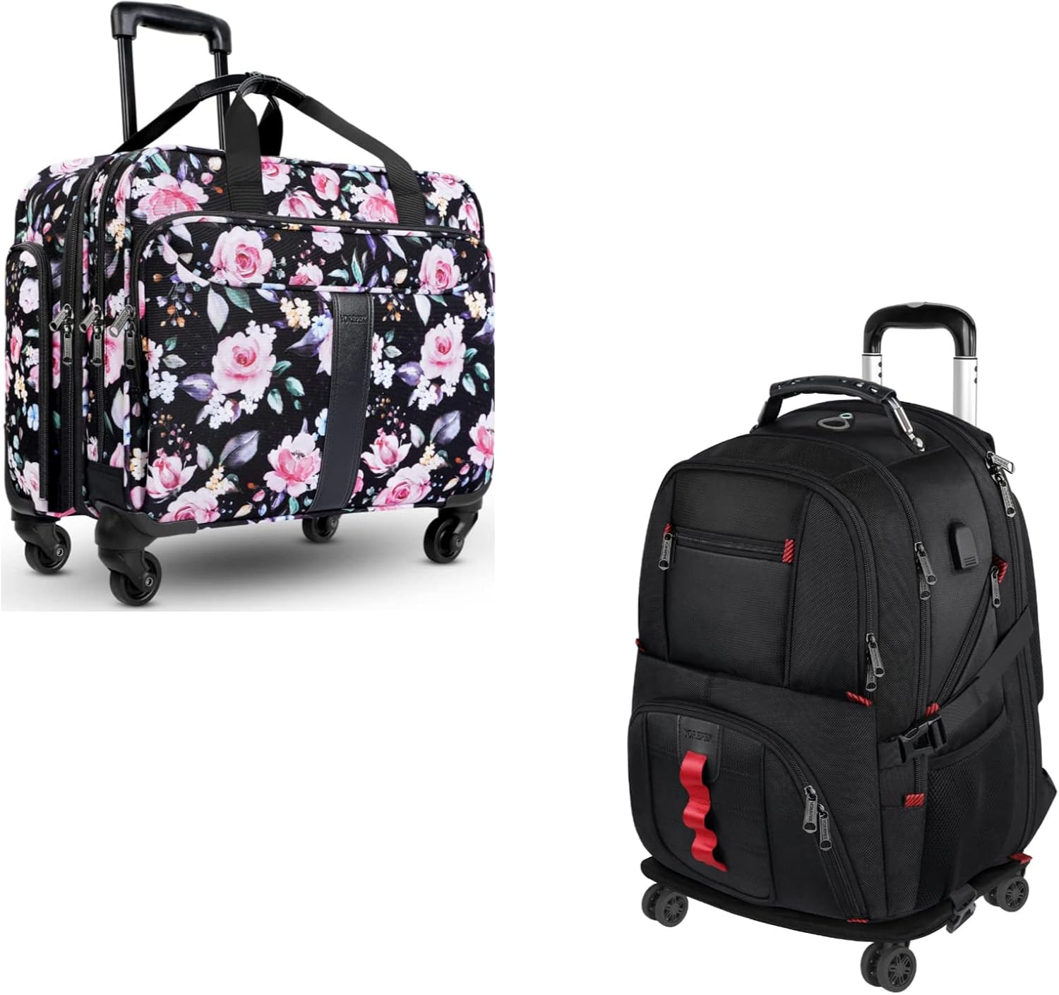 Rolling Laptop Bag Women, Rolling Backpack with Wheels, 17