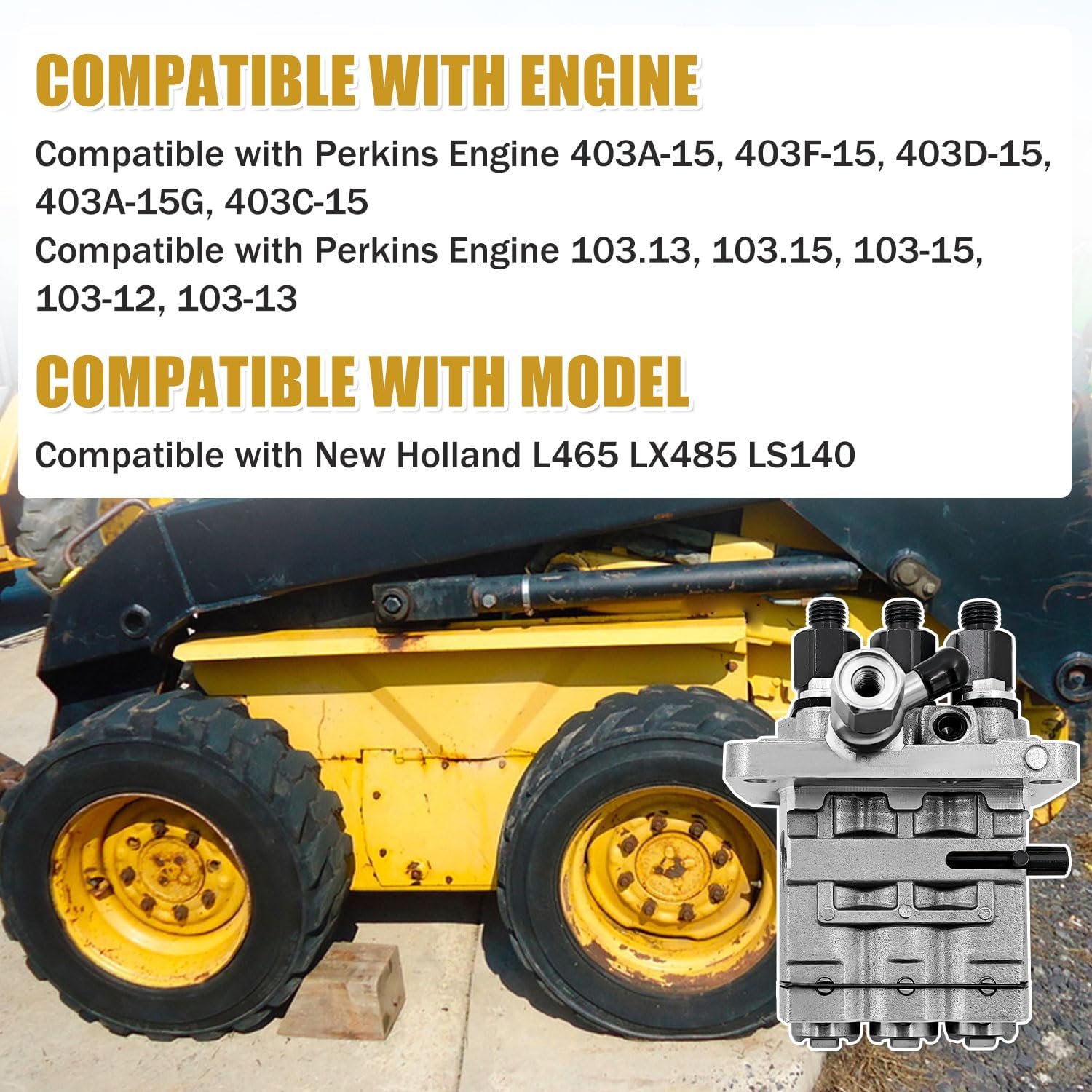 131017592 Fuel Injection Pump Compatible with Perkins Engine 403A-15 403C-11 403D-15 403F-15 103.13 103.15 replace for 104134-3033 9410618459 1041343033