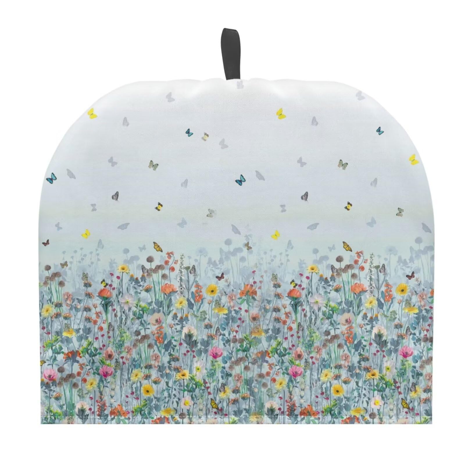 Mintulipy Floral Butterfly Tea Cosy for Teapot Cotton Tea Cozies Floral Butterfly Insulated Kettle Cover Tea Pot Cover Teapot Cozie Insulated Teapot Cozy for Tea Set
