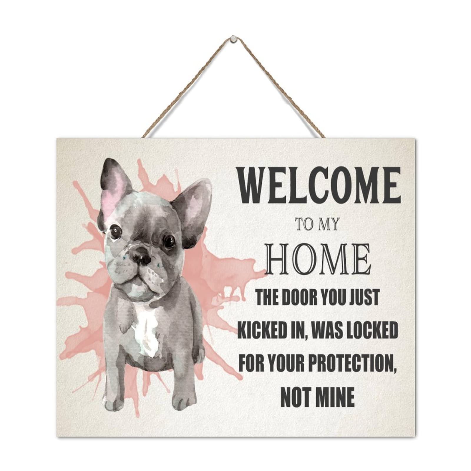 Pancarte en bois Welcome To My Home pour entrée chaleureuse