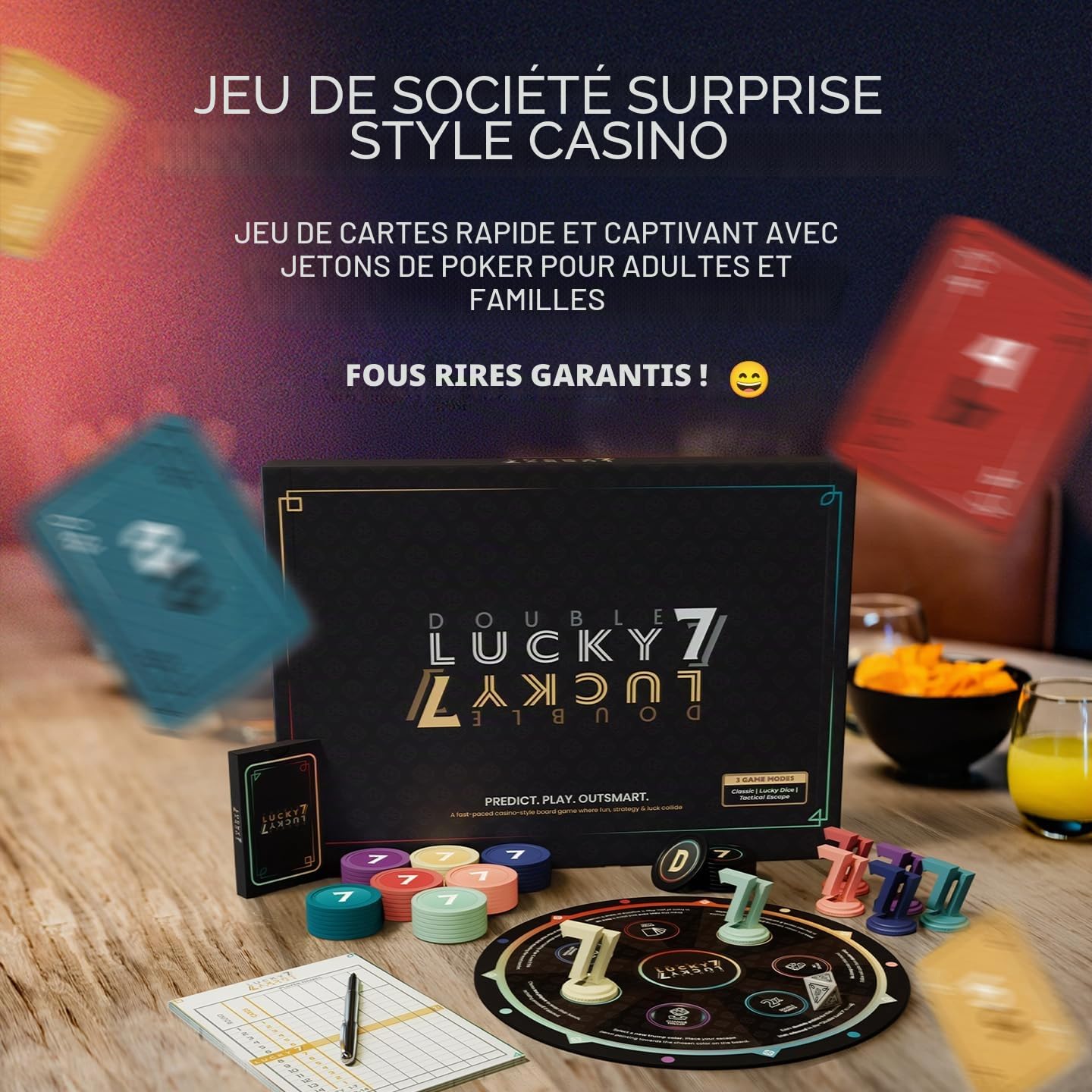 Édition Roue de la Fortune - Nouveau Jeu de société pour Adultes et familles - 2 à 7 Joueurs - Jeu de Plateau et de Cartes en Un - Jeu Familial pour Petits et Grands