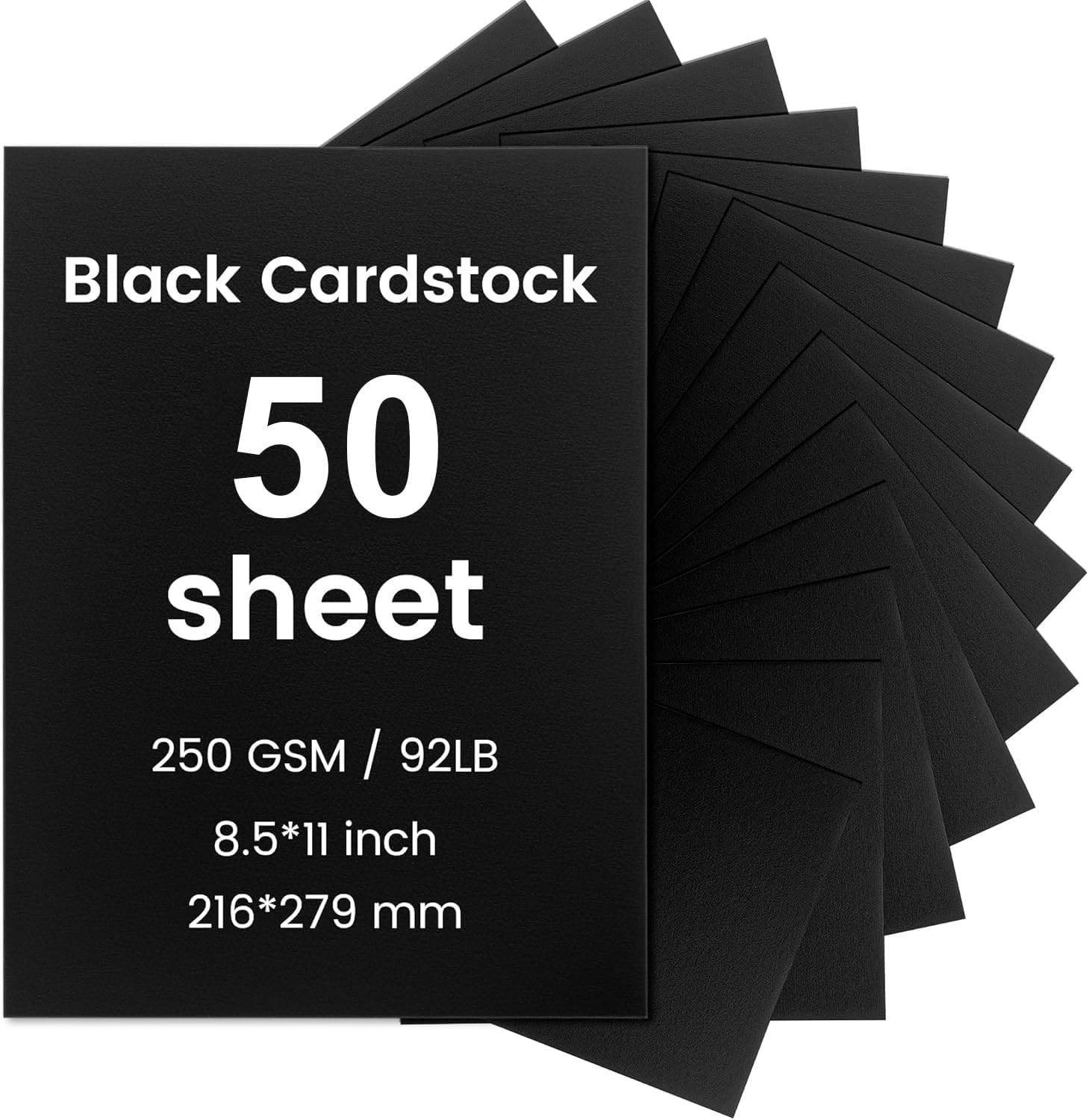 Black Cardstock,220 Sheets Black Cardstock 8.5 x 11 Inches Thick Paper for DIY Cards, 250GSM/92LB Heavy black card stock for Invitations, Stationary Printing,Scrapbooking