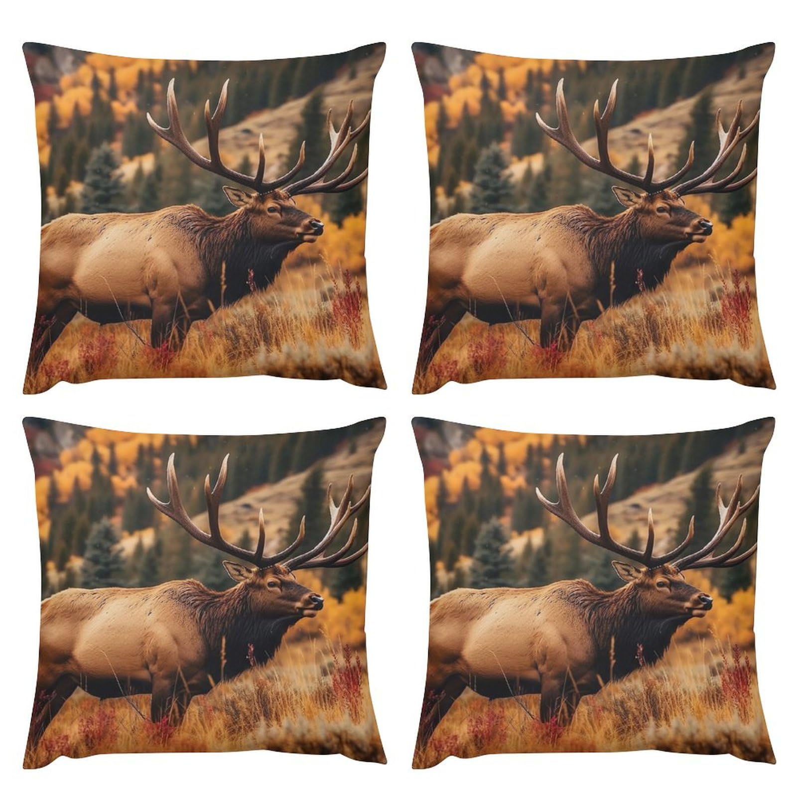 Housses de coussin en peluche premium double face animaux sauvages pour canapé
