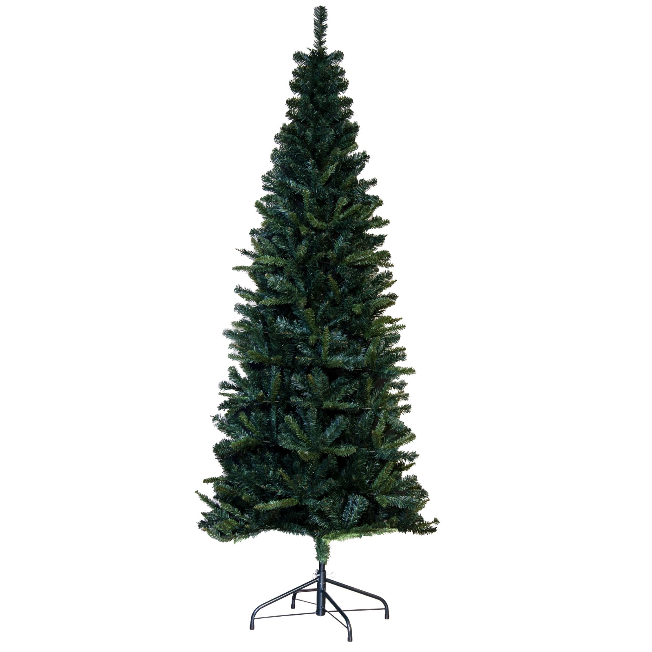 Christmas Tree World | 6ft Artificial Unlit Slim Mixed Pine | Natural and Realistic Look with Bushy and Luxury Quality PVC Tips | Easy to Assemble and Take Down | 78cm Diameter