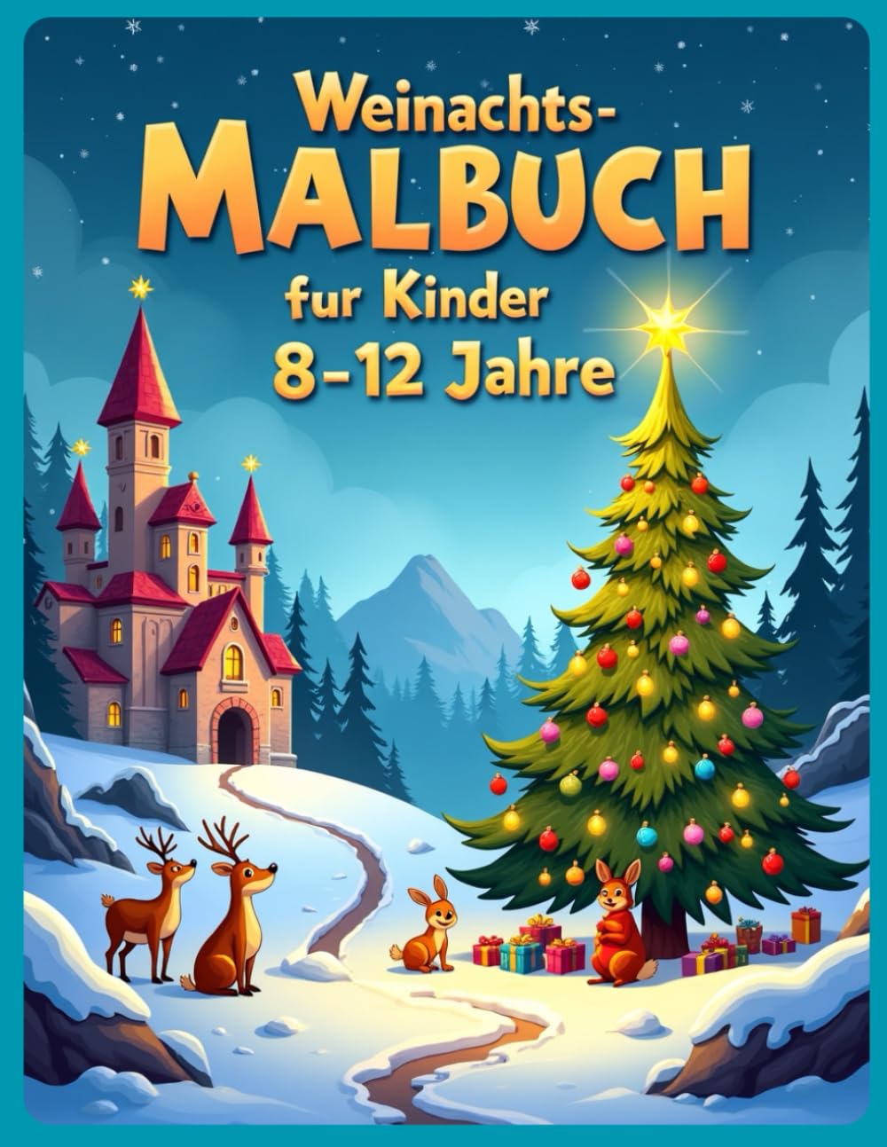 Weihnachts-Malbuch für Kinder 8–12 Jahre: 50 Festliche Ausmalmotive | Weihnachtsmann, Rentiere, Schneemänner & Elfen | Einseitige Seiten | Großformat ... Weihnachtsgeschenk für Jungen & Mädchen