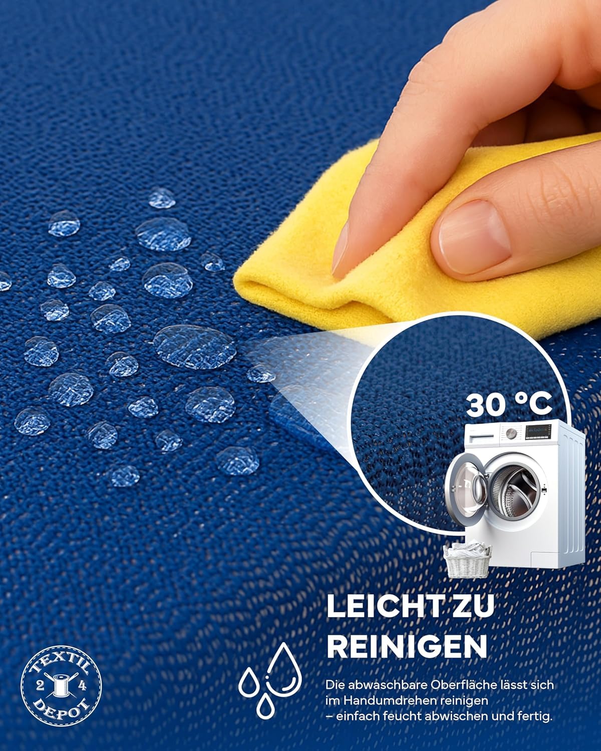 Tovaglia da giardino con orlo, lavabile, per giardino, balcone e terrazza, resistente alle intemperie (Blu, 140 x 180 cm ovale)