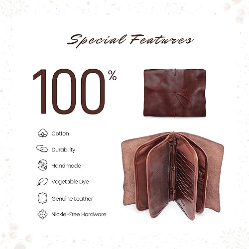 Miniatura 3 de Cartera de viaje organizadora de cuero genuino Nomad Cartera de mujer con soporte para pasaporte