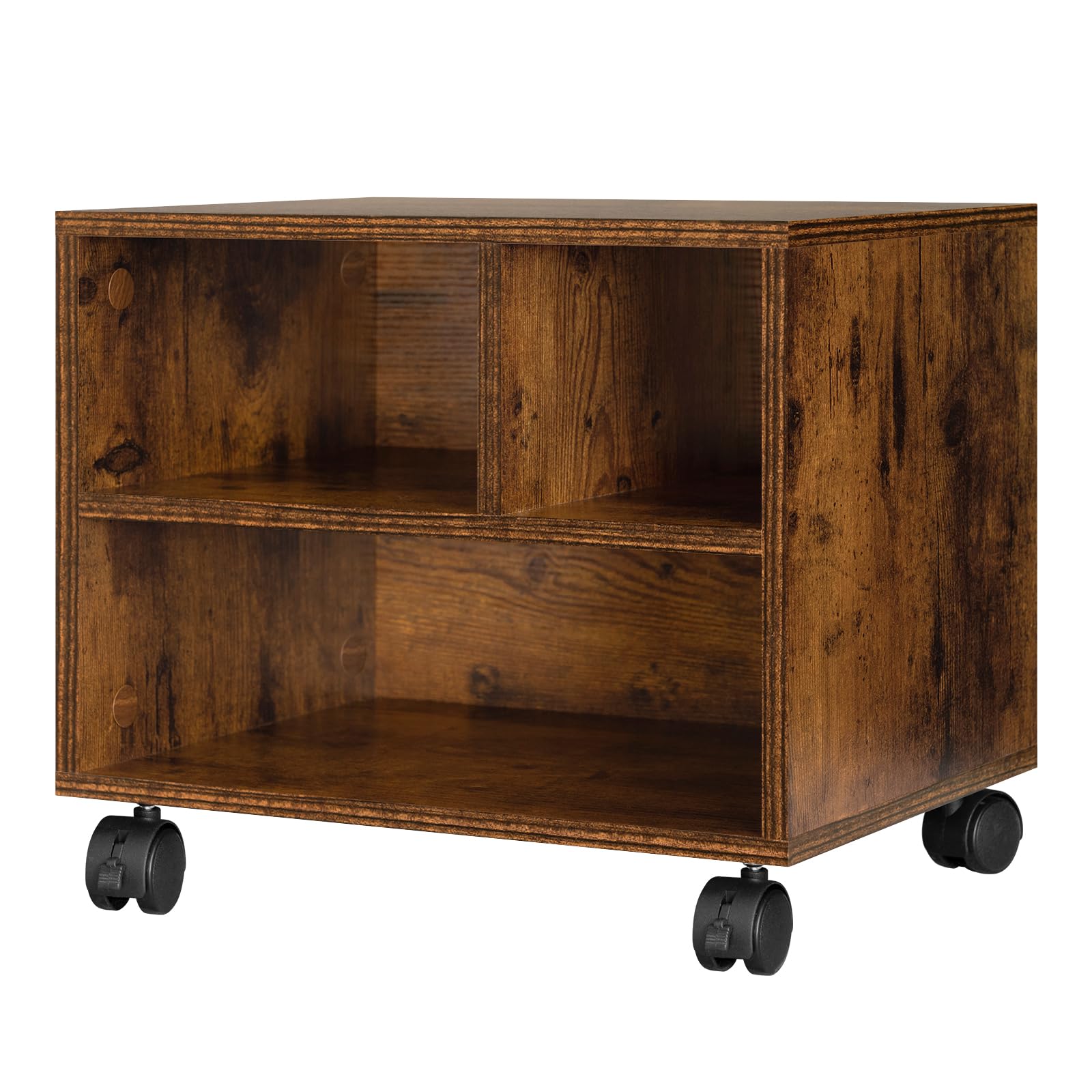Druckertisch Mit Rädern, Bürocontainer Rollbar, Aktenwagen, 40x35x30 Cm W0att0119 Schwarz4