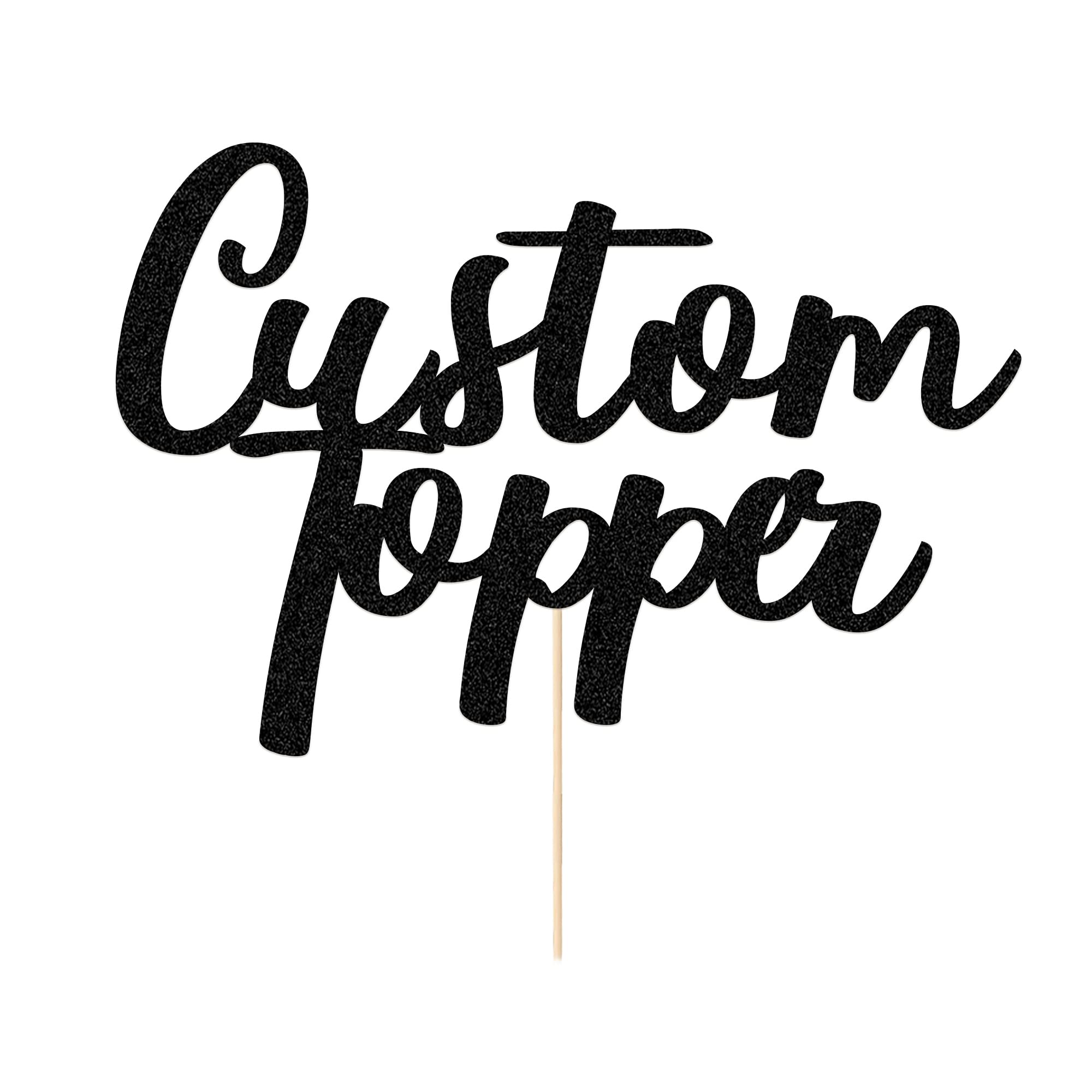 Cake Topper Personalised Birthday Cake Topper Multicoloured Customised Cake Decoration Any Word Any Text for 1st 3rd 13th 16th 18th 21st 30th 50th 60th (Black)