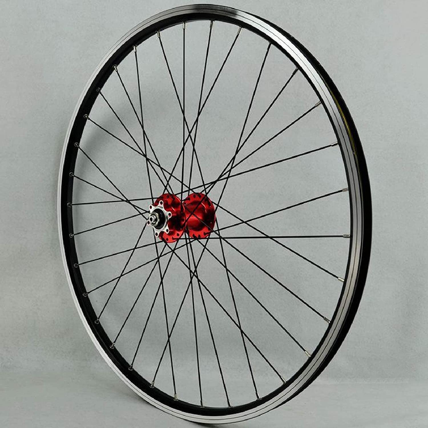 26-Zoll-Mountainbike-Laufradsatz, doppelwandige Aluminiumlegierungs-Scheibenbremslaufräder/Mountainbike-V-Bremse, 11 Gänge (Red)