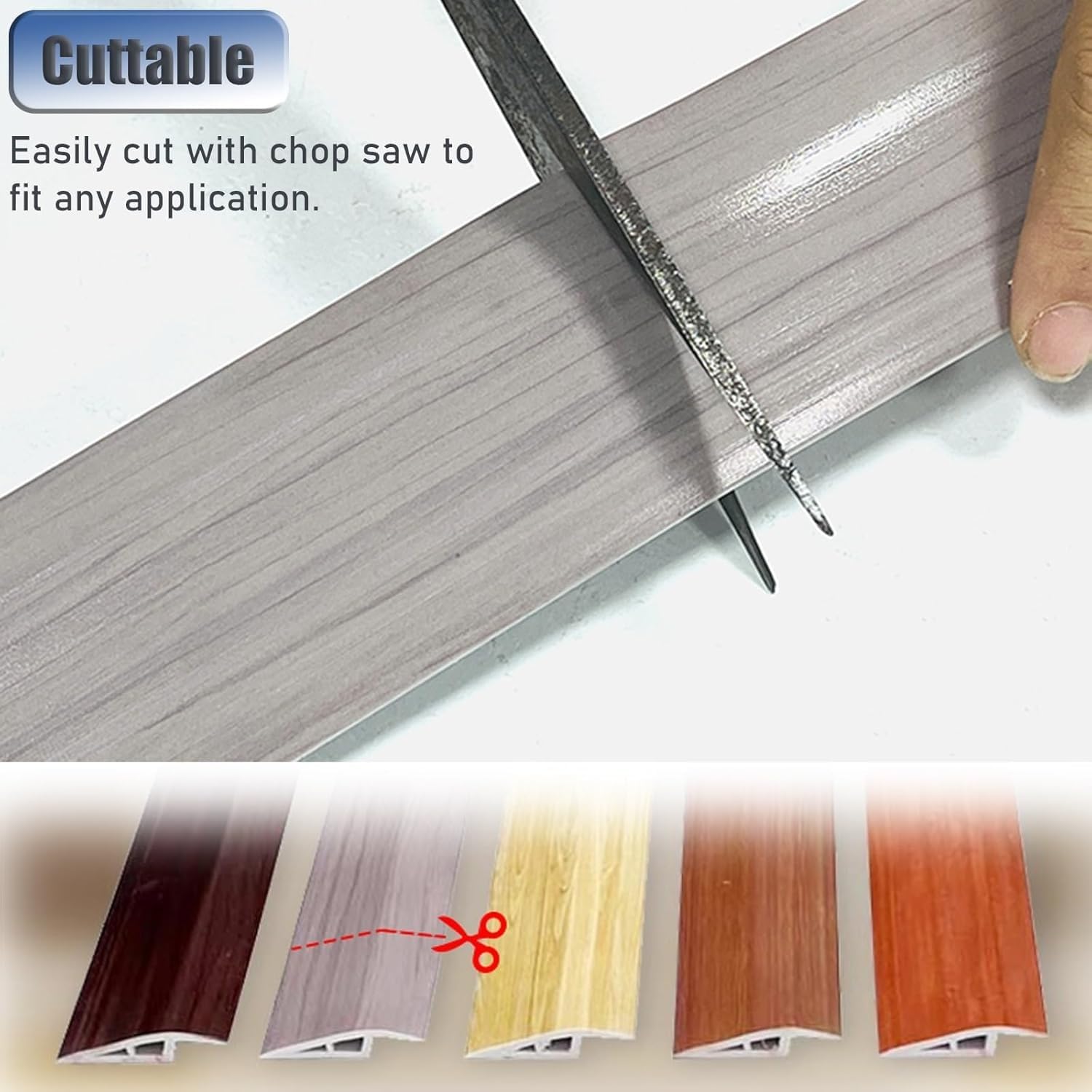 Edging Strip Threshold Strip Self-Adhesive Floor Edge Reducer, PVC Transition Strip, Carpet Edging Trim Threshold Cover, 1M(#5,Fit for 1.1cm - 1.5cm Drop)