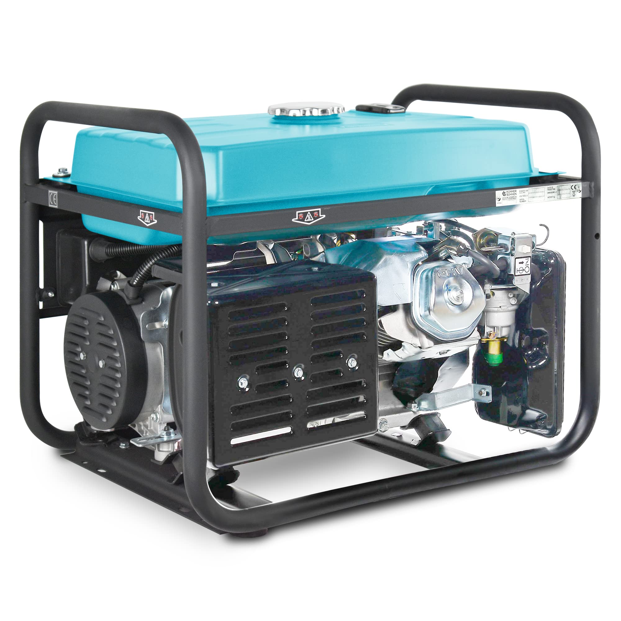 Könner & Söhnen KS 7000E ATS - 4-Takt Benzin Stromerzeuger 13 PS mit E-Start, Notstromautomatik, 1x16A, 1x32A (230V), Automatischer Spannungsregler, Anzeige, Generator für Haus, Garage, Werkstatt