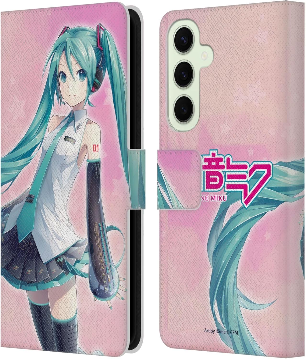 Head Case Designs Officially Licensed Hatsune Miku Cute Graphics Leather Wallet Case Compatible with Samsung Galaxy S25+