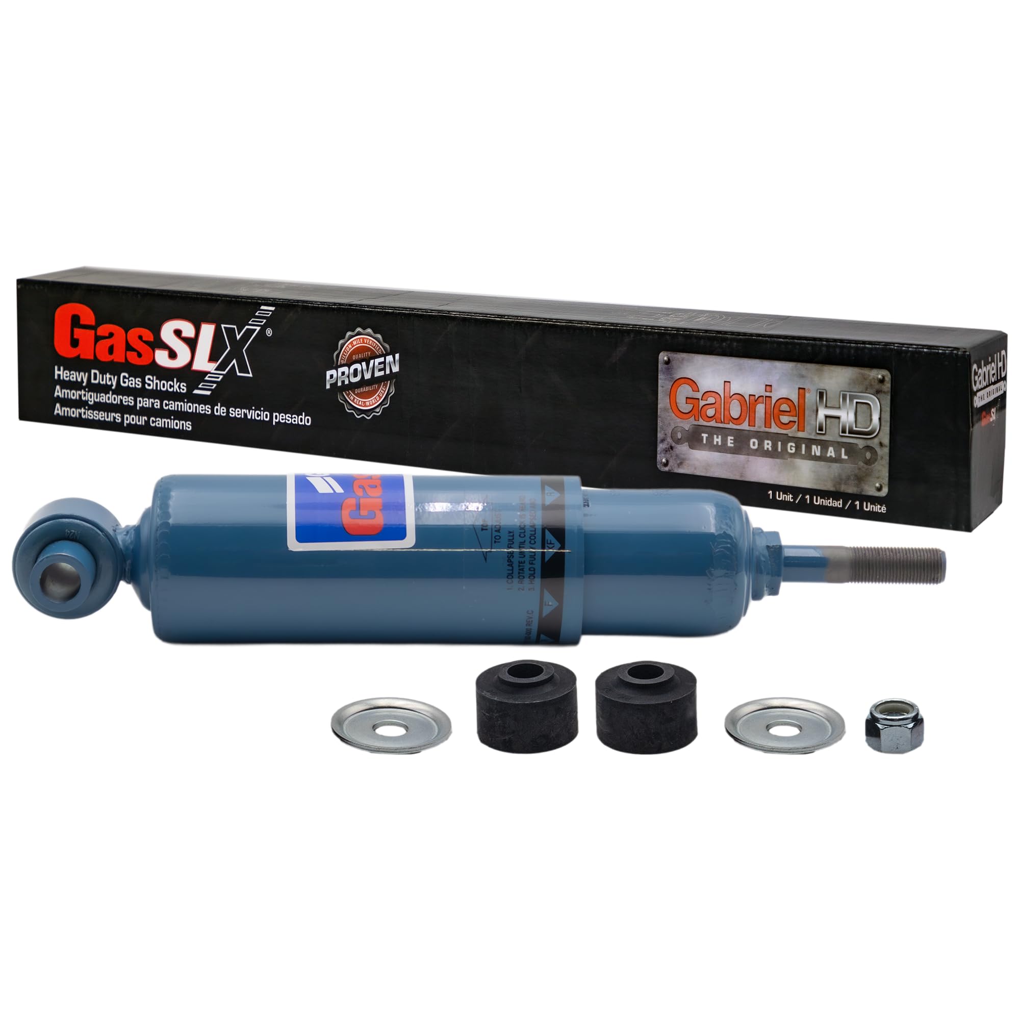 Gabriel 89456 GasSLX Adjustable HD Right Shocks Fits Kenworth ICON 900 T2000 T440 T470 T680 T700 T800 W900; OEM# 671962 C711014 HS 85936 900058