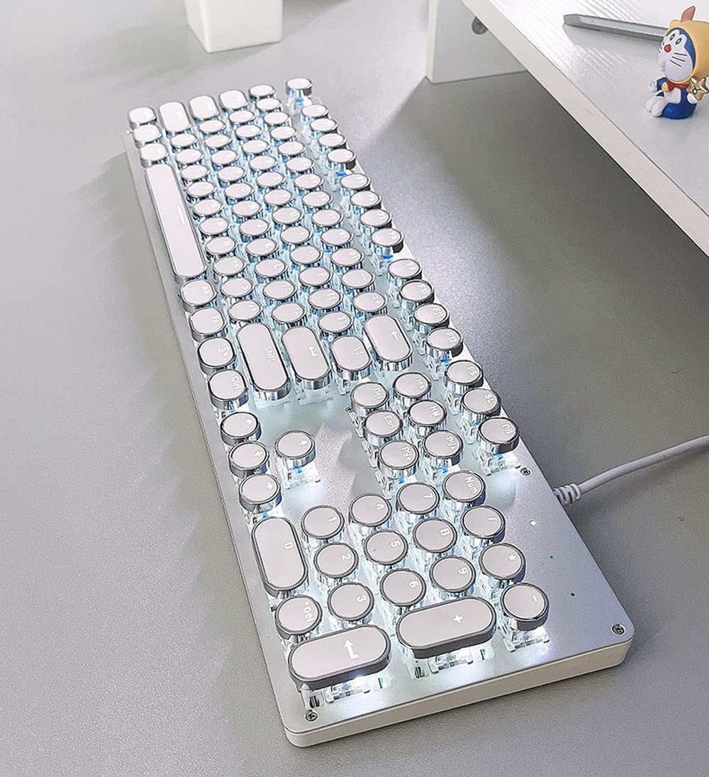 Amazon | メカニカル式ゲーミングキーボード 青軸 26種類白色バック