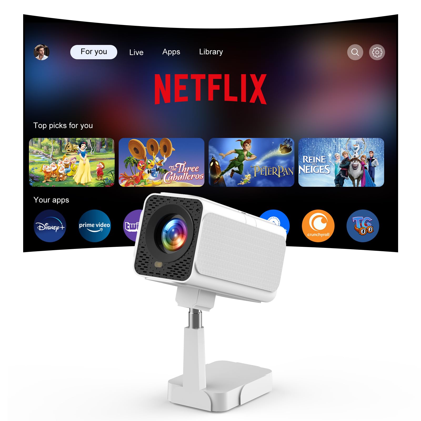 Compatibel met Netflix/auto-focus] Smart videoprojector FHD 1080p