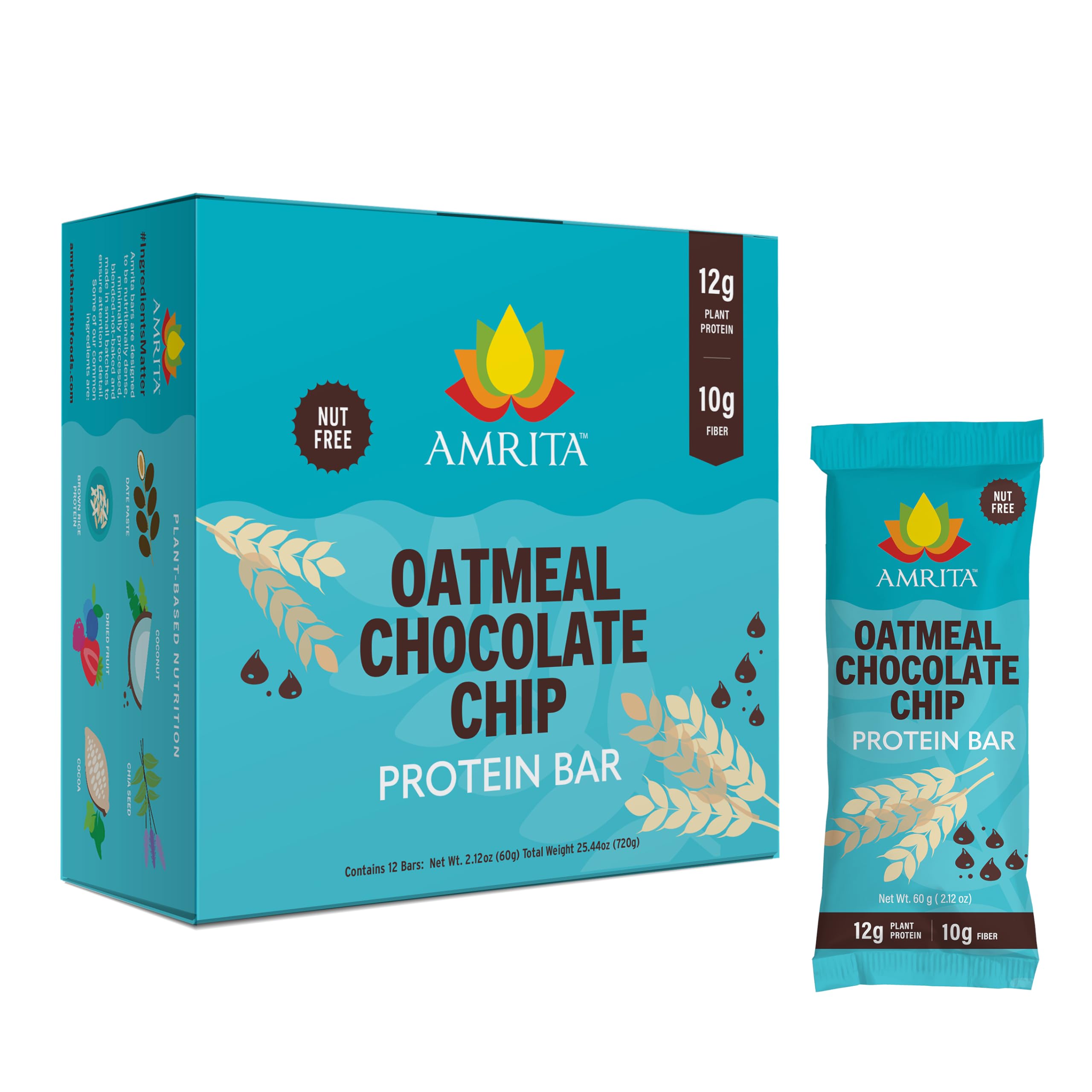 Amrita Nut Free Vegan Protein Bars 12 Pack, 12g Plant Based, Gluten Free — Amazon image 12