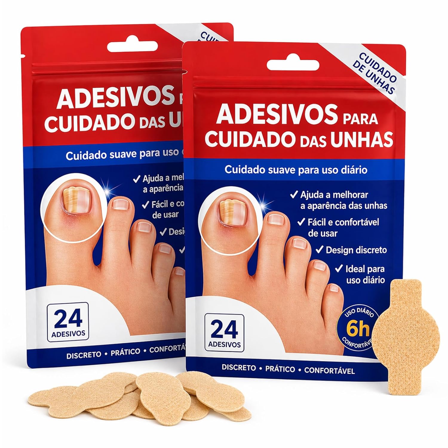 Nail Care Patches for Toenails - Overnight Nail Conditioning Patches, 6-8 Hour Wear – Hydrating & Strengthening – Natural Matte Finish – Easy Application (2Pack)