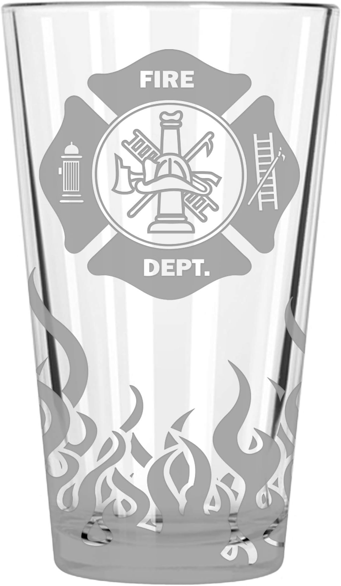 Alterd Industries Firefighter Gifts - Firefighter Accessories Fireman Gear Fire Fighter Gift Growler Engraved Pint Glass Thin Red Line Graduation Promotion Captain (Single Pint Gift Box)