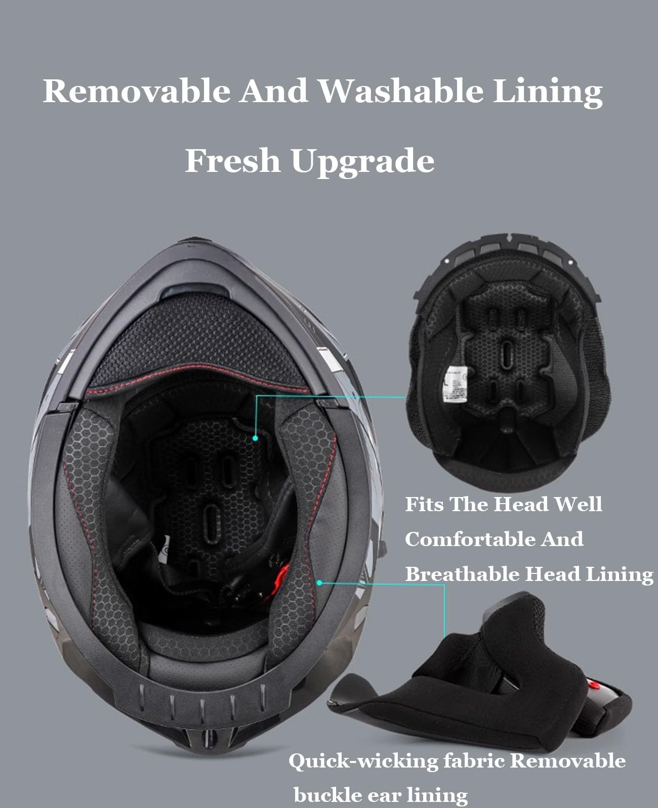 Motorradhelm Mit Bluetooth Integrierter Klapphelm DOTECE-Zertifizierung Mit HD Doppelvisier Modularer Motorrad Helme Integralhelm Für Erwachsene Männer Und Frauen