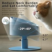 Vista 5 de MS!MAKE SURE Adjustable Raised Cat Bowls, Ceramic Elevated Cat Bowls, Pet Bowl with Anti - Slip Rubber Pad, Leak - Proof, Lead & Cadmium Free