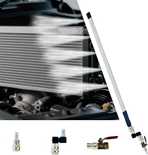 Radiator Cleaning Wand: 47"/39"/32"/24" Selectable Length | Max 4500 PSI with 360° Swivel Quick Coupler & Embedded Punched, Pressure Washer kit for Car/Truck, Condensers & Heavy Machinery