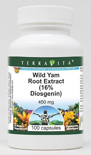 TerraVita Extracto de raíz de ñame silvestre (16% Diosgenin) - 450 mg (100 Cápsulas, ZIN 514291)