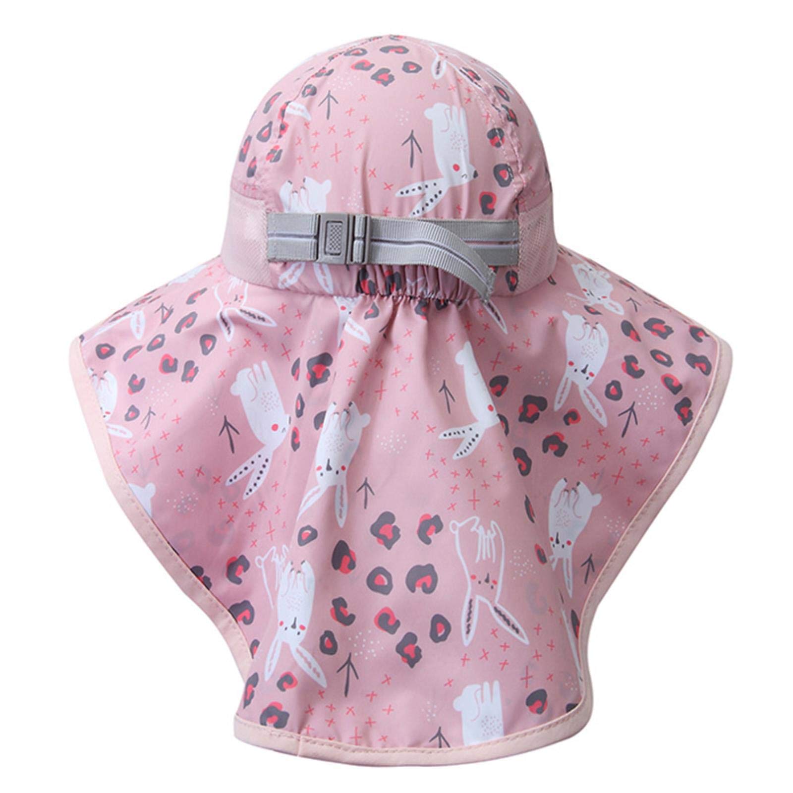 Cappelli da spiaggia per bambini con patta per il collo, UPF 50+, per legionario, piscina, protezione dai raggi UV, visiera parasole con cinghie regolabili per il mento, per ragazzi e ragazze, per