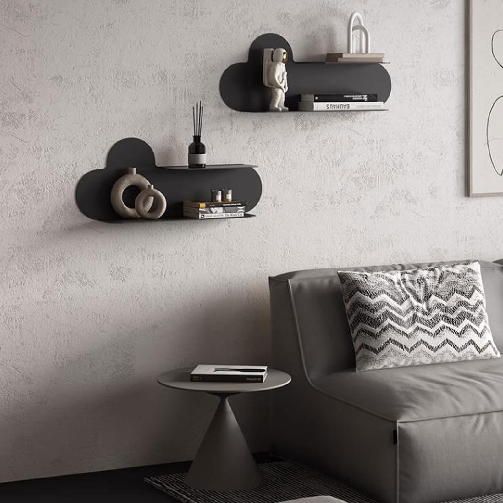 Mensole sospese Mensole sospese Moderne in Metallo montate a Parete, Decorazioni per la casa, Decorazioni per la casa, Decorazioni murali per Camera da Letto, Bagno, Soggiorno, Cuc