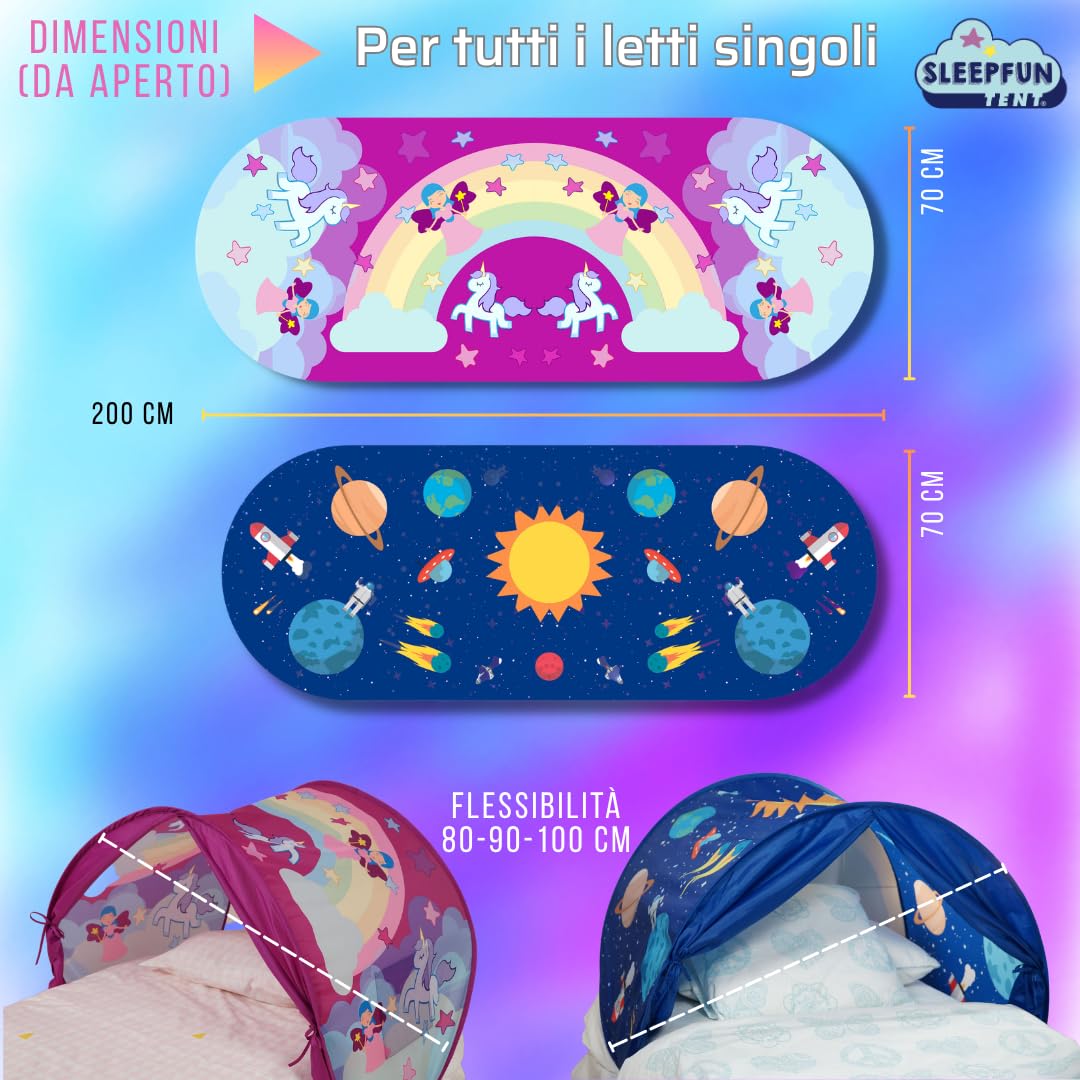 STARLYF Namiot do spania (zestaw 2 sztuk) zasłona do sypialni dla dzieci, magiczna kryjówka przeciw ciemności z lampką do czytania, łatwy montaż, idealna do pokoju dziecięcego (różowy + niebieski, 1