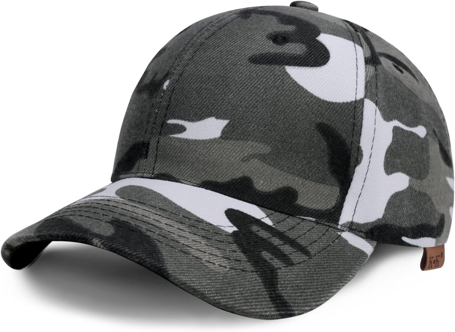 YouGaMens Women Baseball Cap - Teen Boys Camouflage Baseball Caps,Unisex Adjustable Baseball Hat Breathable Floral Print Outdoor Sun Hats for Hip Hop Sports (Gray)