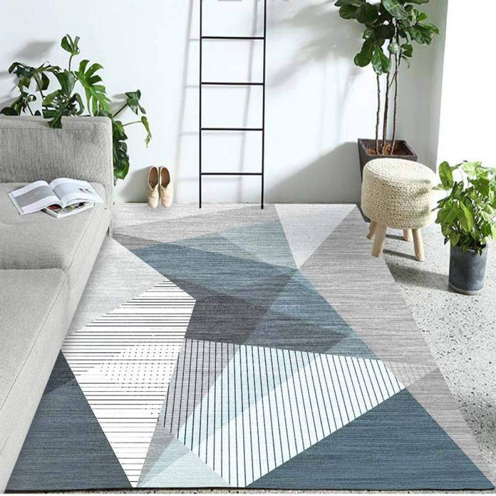 Tapis antidérapant de salon 180x280 cm en velours de cristal géométrique