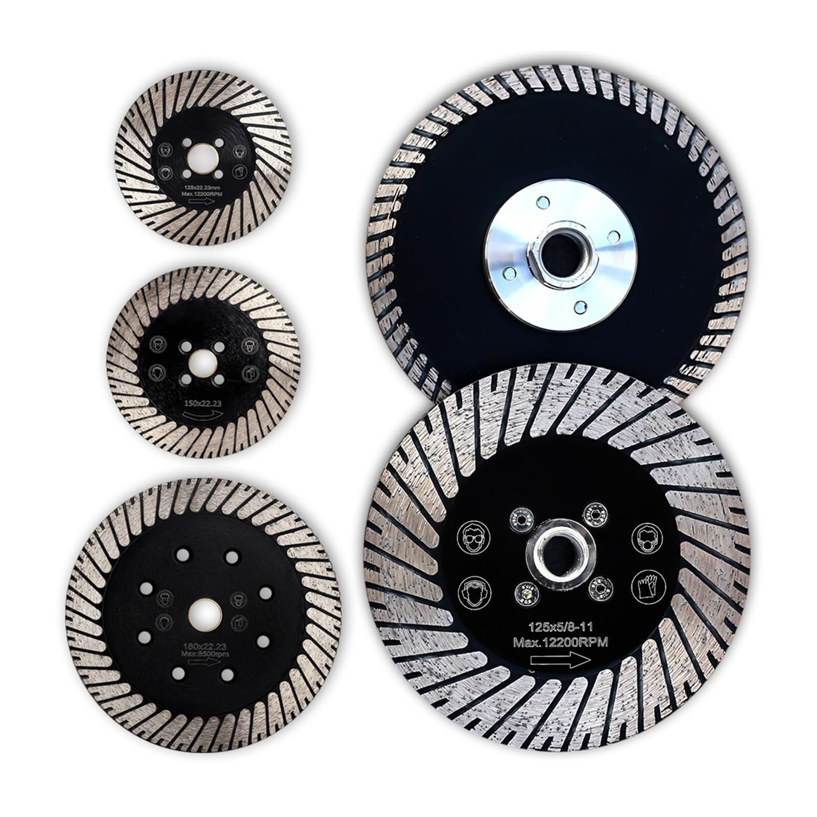 HEAGER Molino, Rueda, Molino de Esquina, Disco de Corte de Diamante de 125 mm a 180 mm y muelas abrasivas for Piedra con Eje M14 o 5/8-11'(5 Inch 5 8 11 Flange)