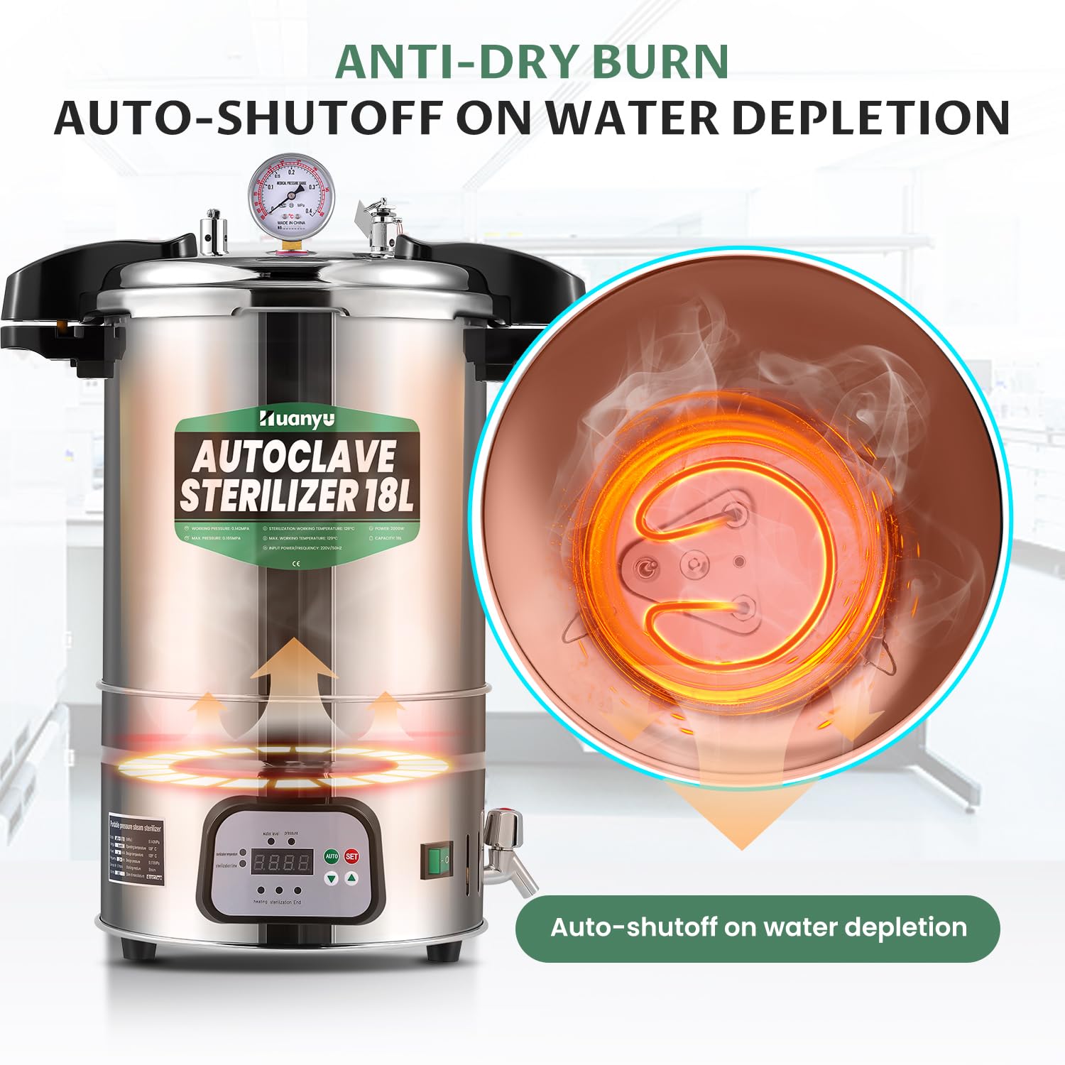 LABTEX Portable Sterilizer Autoclave Pressure Steam Sterilization