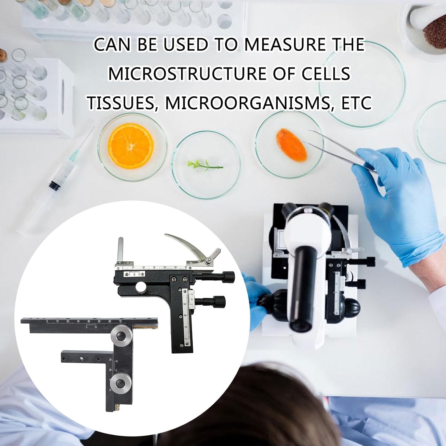 Microscope Movable Caliper High-precisions Movable Ruler Mechanical Stage For Microscope To Move The Slices