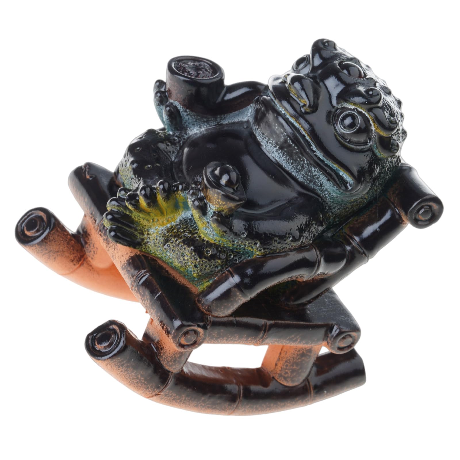 NUEAYMS Color Changing Resins Rocking Chair Frogs Teas Pet Sculpture for Meditations Teas Ceremony Gift Decorative Ornament Resins Rocking Chair Frogs Pet