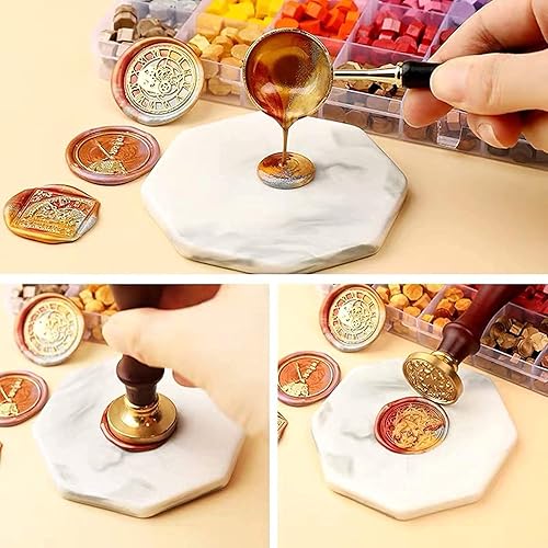 Miniatura 10 de 624 cuentas de cera de sellado colorido macarona con 4 velas de té y 1 cuchara de fusión de cera