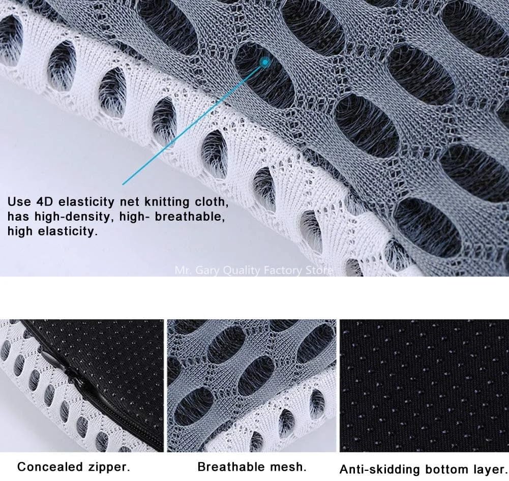 Cojín para coxis Cojin Antiescaras Cojín de asiento de cuña para coche, asiento del conductor, silla de oficina, sillas de ruedas, cojín de asiento de espuma viscoelástica, soporte ortopédico(Black)