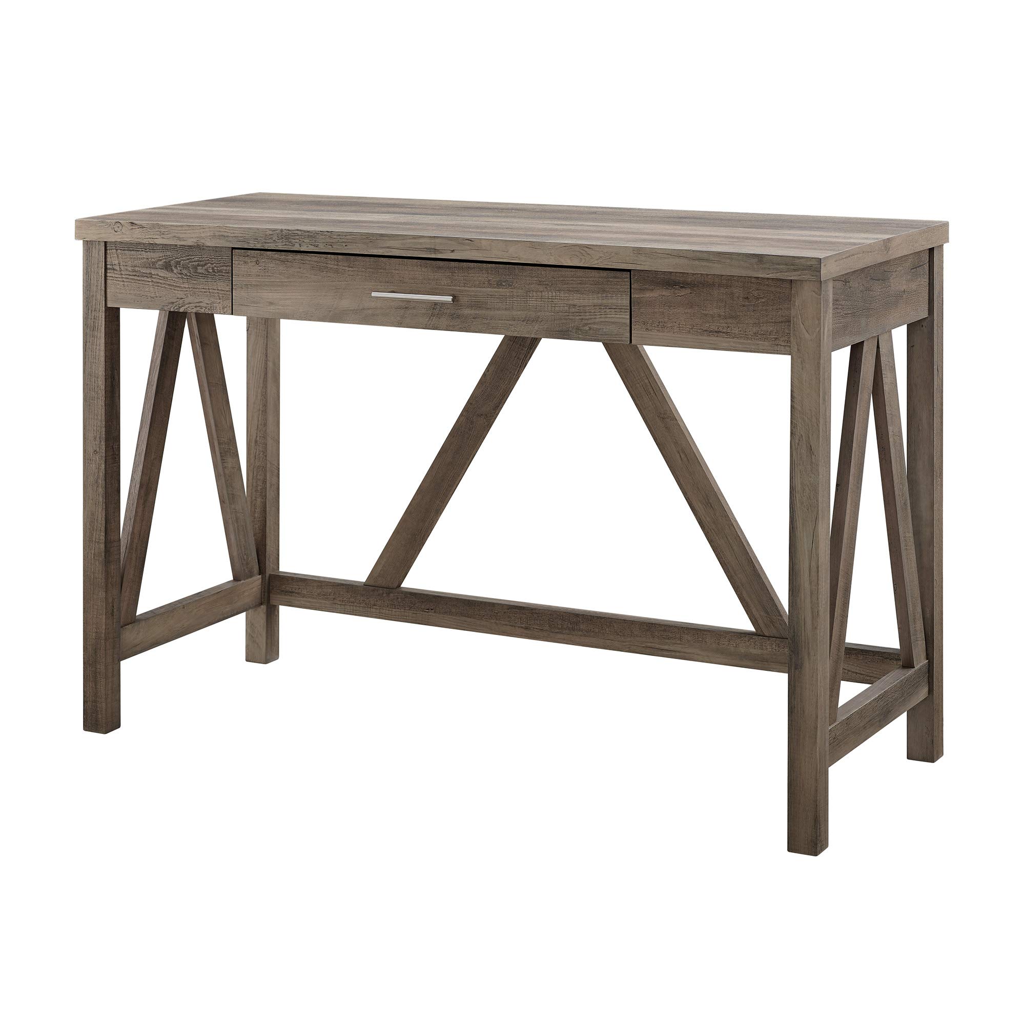 Walker Edison Furniture Rustic Farmhouse Wood Computer Writing Desk Office, 46 Inch - Grey Wash