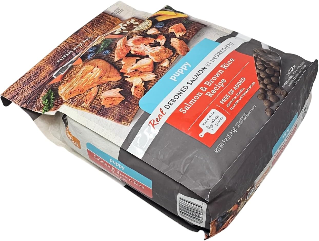 SIMPLY NOURISH Puppy Salmon and Brown Rice Dry Dog Food, 5 Pound Bag