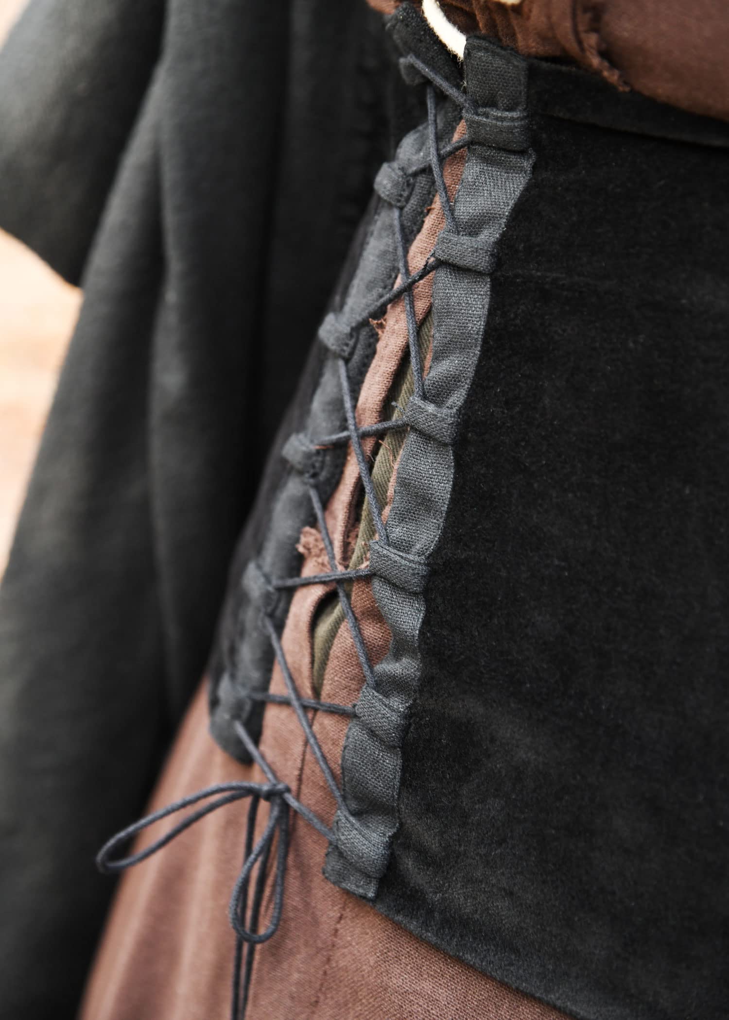 Battle-Merchant Unterbrust Corsage Anik Oberteil für Damen | Mieder aus Samt mit Schnürung | Mittelalter Kleidung | LARP, Wikinger, Pirat, Gothic, Kostüm