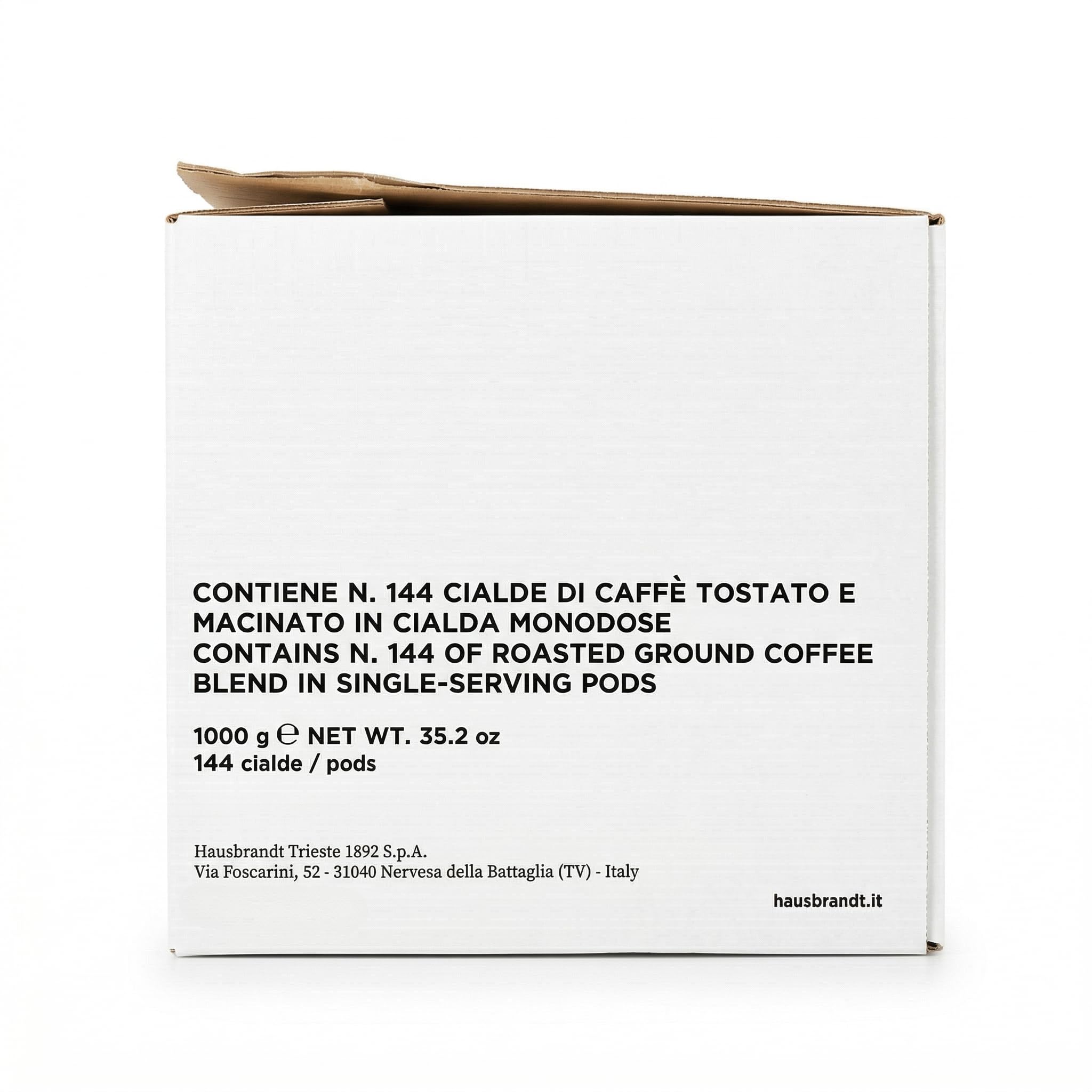 Hausbrandt Caffè Espresso in Cialde di Carta Filtro, 144 Cialde Monodose, Miscela di Caffè Tostato e Macinato, 1000g