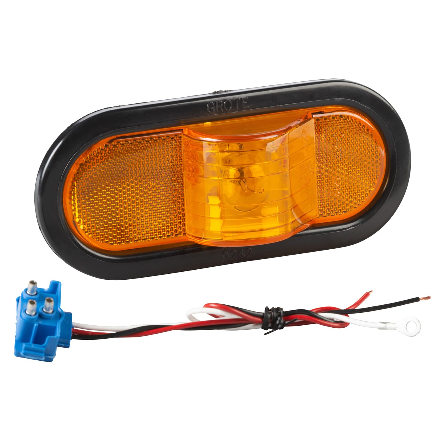 Grote 52253 Economy Oval Side Turn Marker Light - Amber Kit (52193 + 92420 + 67090)