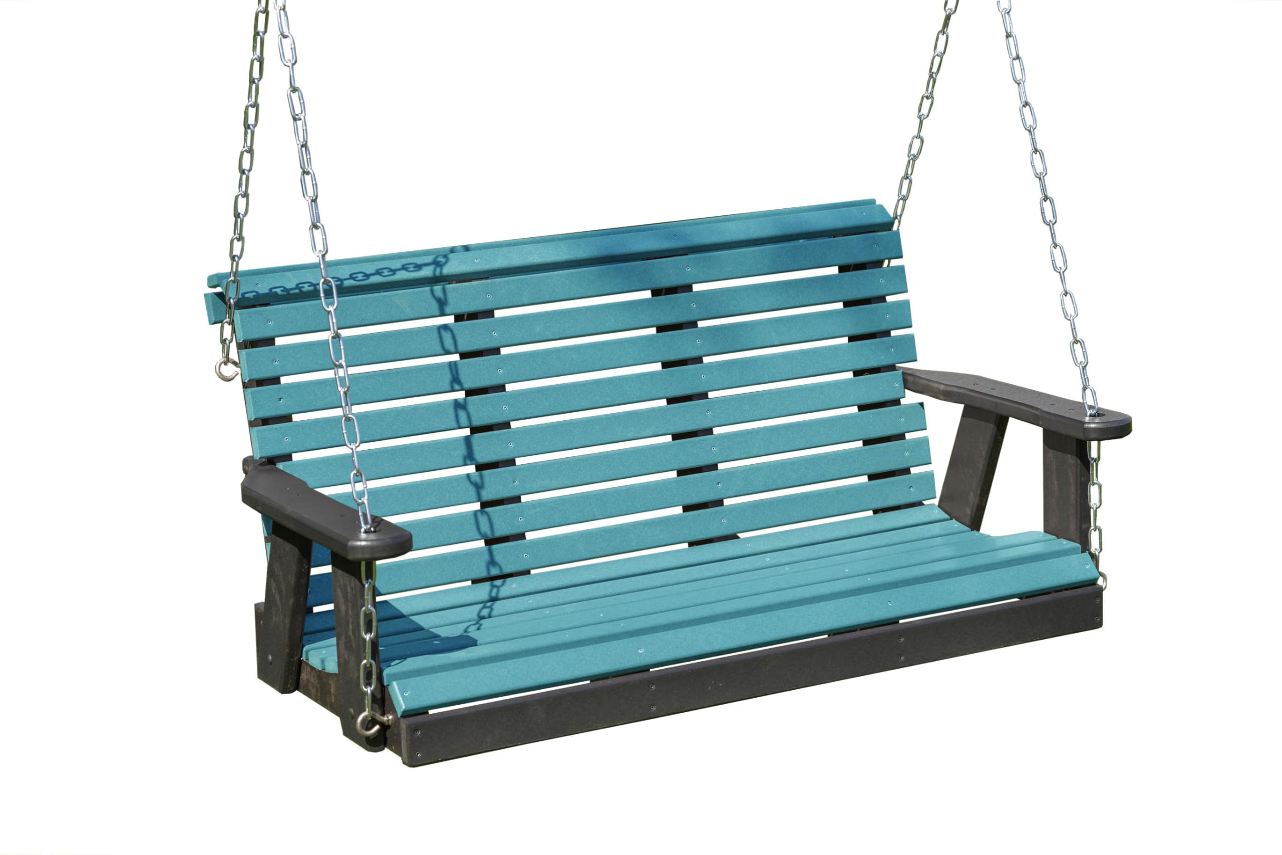 Poly Lumber Wood 5FT Porch Swing Amish Craftsmandship Made in USA HDPE with No wood fibers and 1000 lbs Limit. Stainless Steel Hardware.Signature